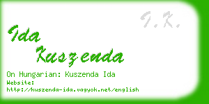 ida kuszenda business card